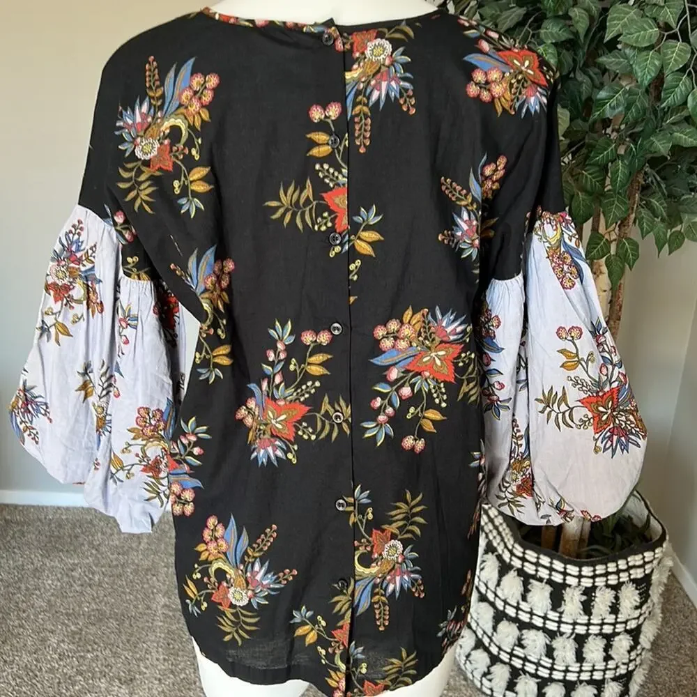 LOFT Puff Sleeve Printed Blouse - Picture 5 of 7